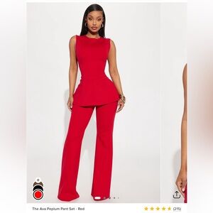 The Ava Peplum Pant Set - Red brand new with tags never worn
